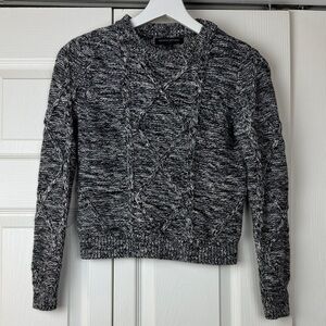 Banana Republic Charcoal and White Knit Sweater